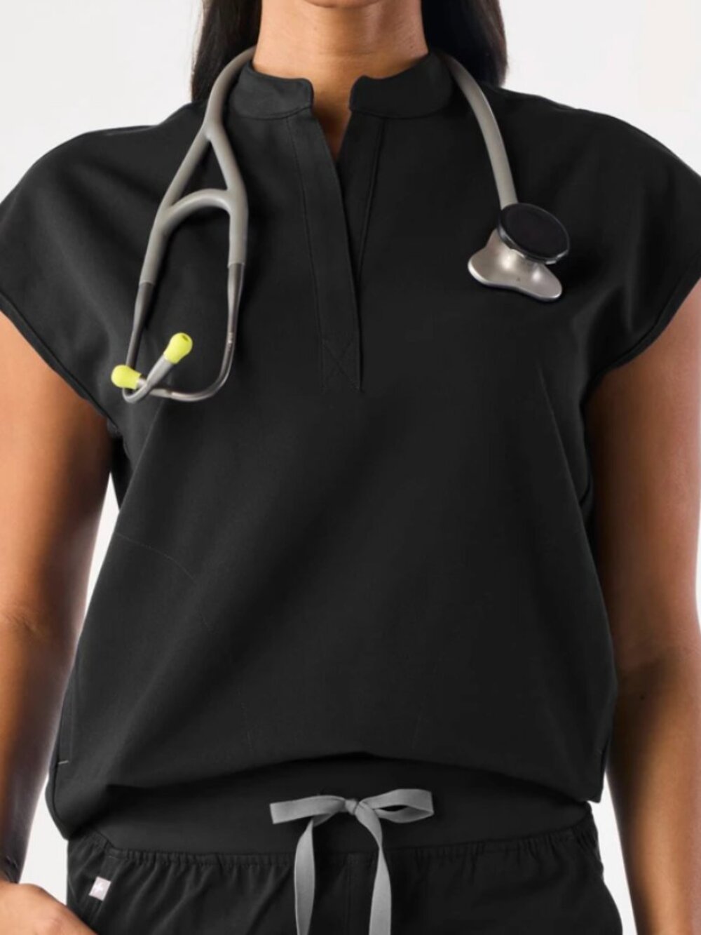 FIGS Rafaela Scrub Top - Black